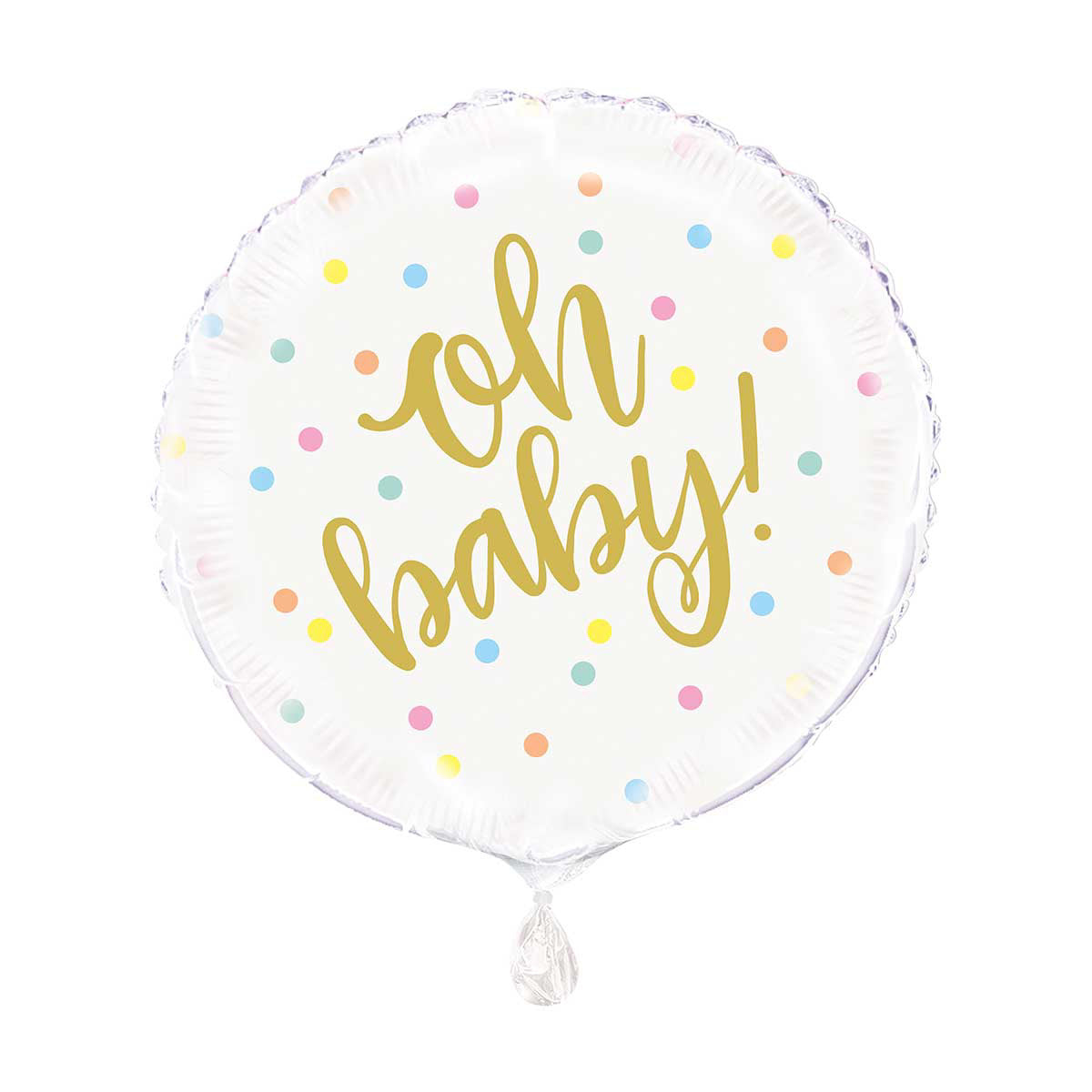 321 Party! 17" Oh Baby Gold Baby Shower Balloon