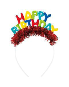 321 Party! Foil Happy Birthday Party Headbands, Assorted, 6 ct