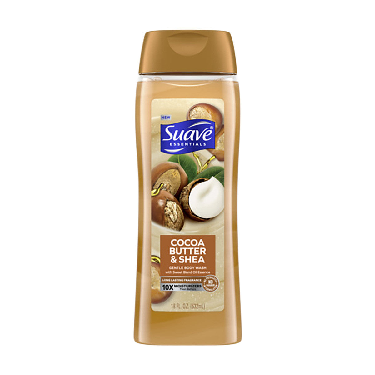 Suave Essentials Body Wash, Cocoa Butter & Shea, 18 fl oz