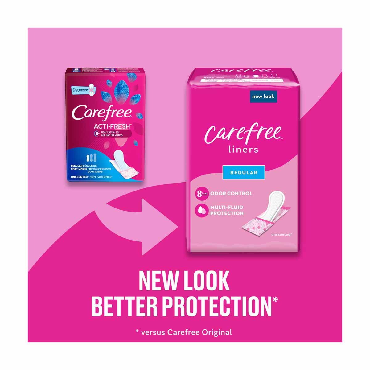 Carefree Panty Liners, Regular, Unscented, 20 ct