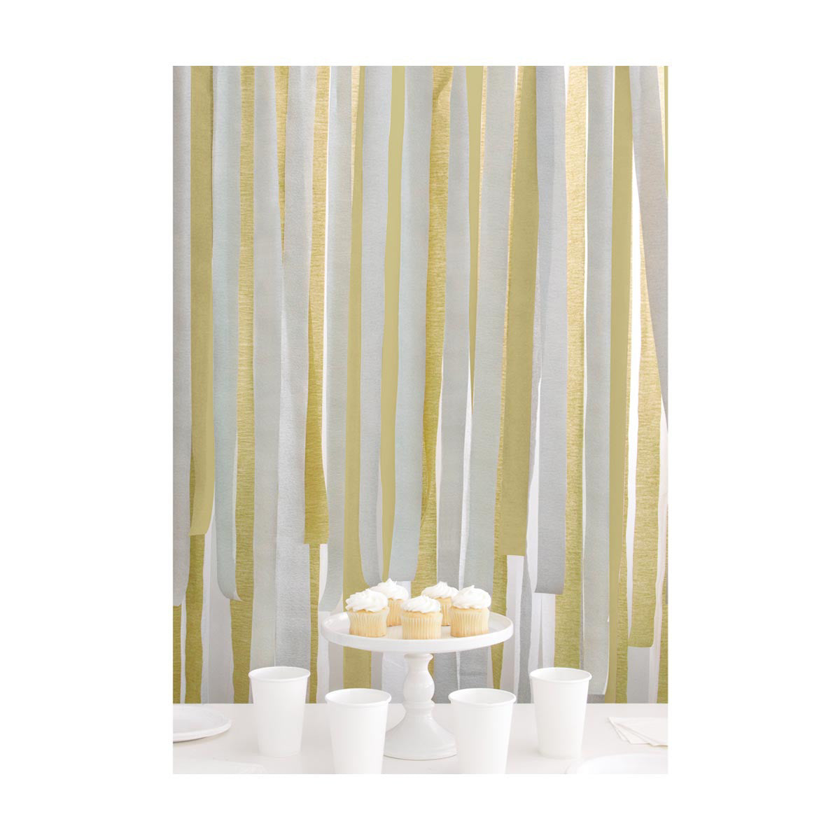321 Party! Metallic Crepe Paper Streamer Kit, 6 pc