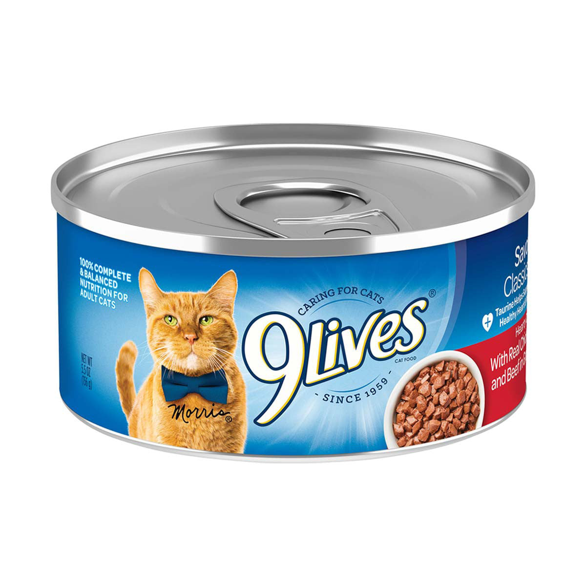 9Lives Hearty Cuts With Real Beef & Chicken In Gravy Wet Cat Food, 5.5 oz Can, 1 ct