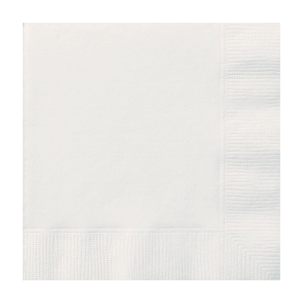 5" White Beverage Napkins, 20 ct