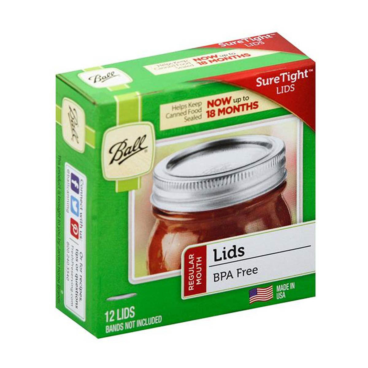 Ball Regular Mouth Jar Lids, 12 ct