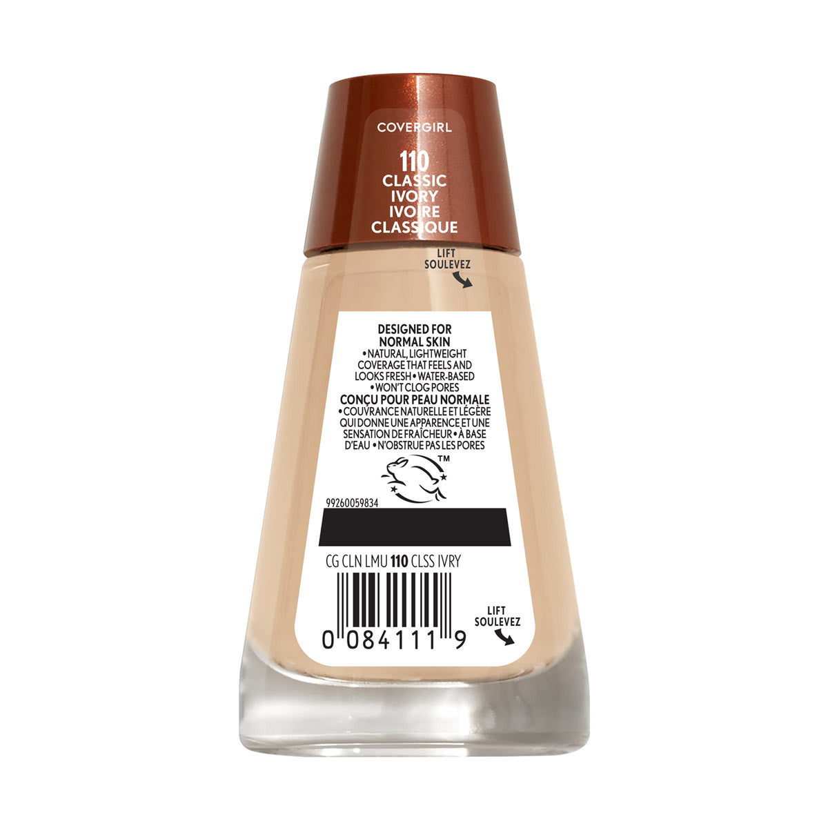CoverGirl Clean Liquid Foundation, 110 Classic Ivory, 1 fl oz