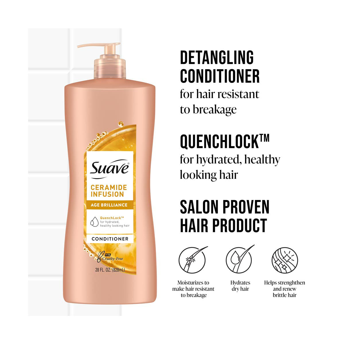 Suave Ceramide Infusion Age Brilliance Conditioner, 28 fl oz