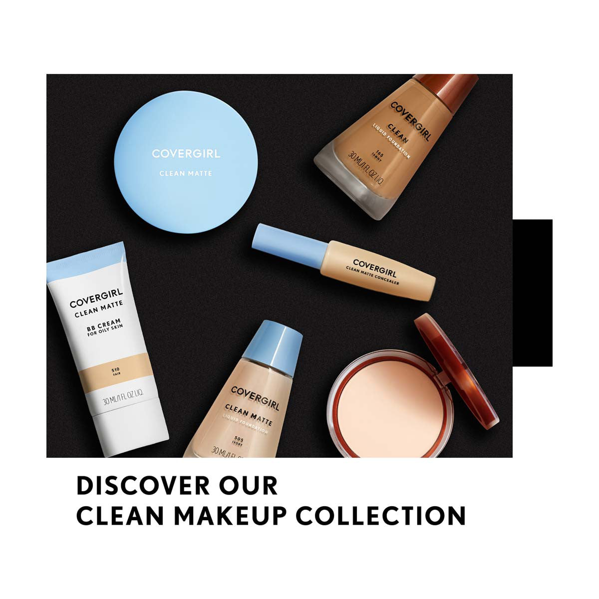 CoverGirl Clean Matte Pressed Powder, 525 Buff Beige, 0.35 oz
