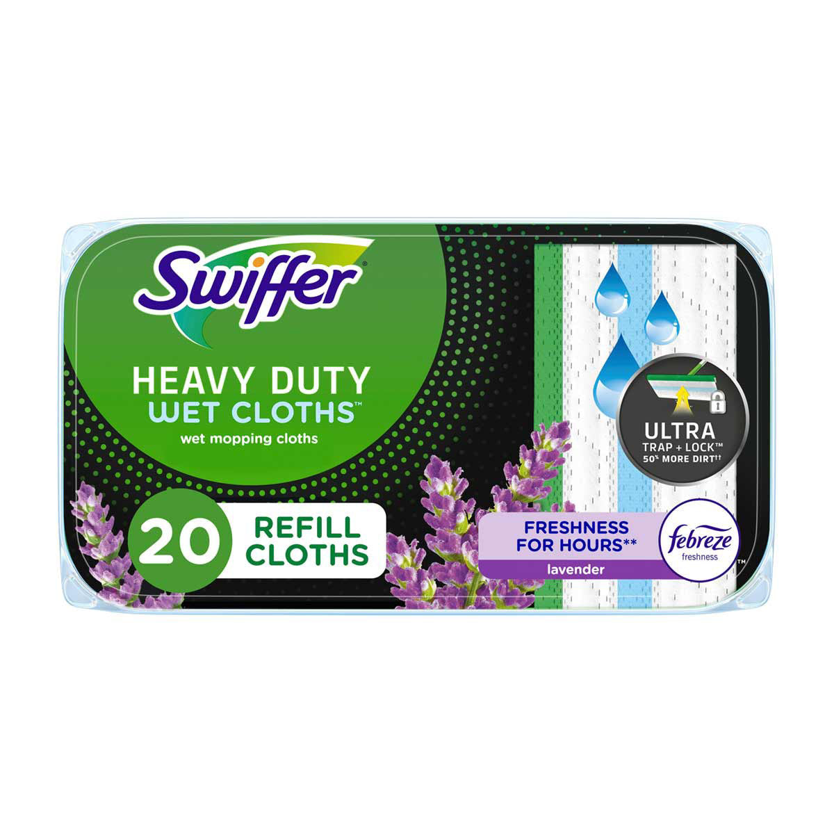 Swiffer Sweeper Heavy Duty Wet Mopping Cloths, Lavender Scent, 20 ct
