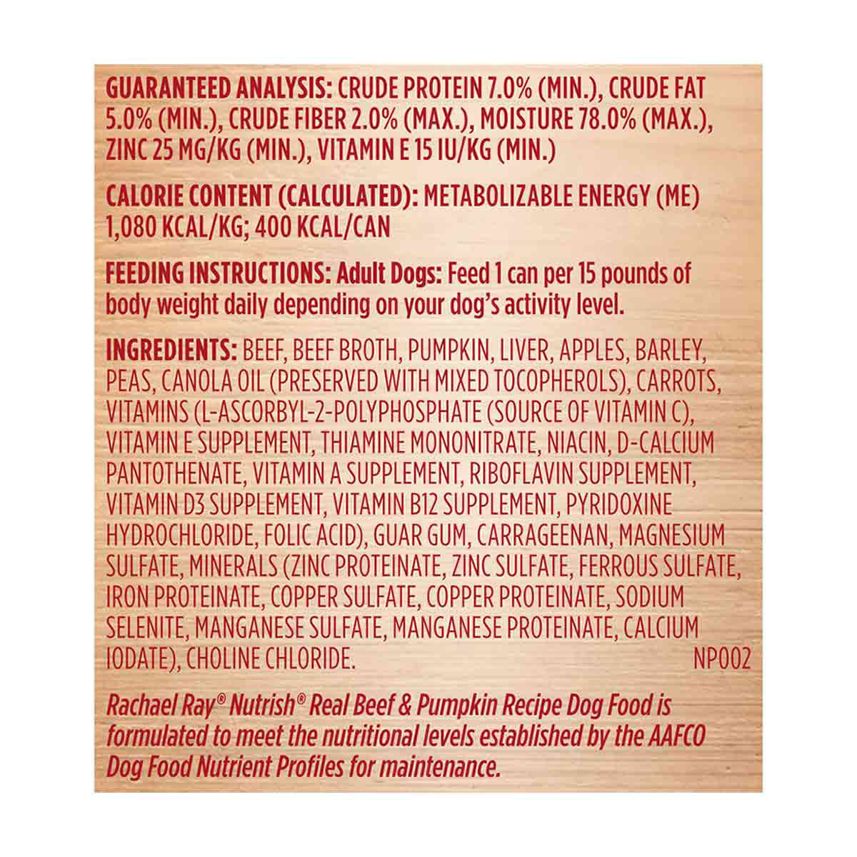 Rachael Ray Nutrish Real Beef & Pumpkin Recipe Premium Paté Wet Dog Food, 13 oz