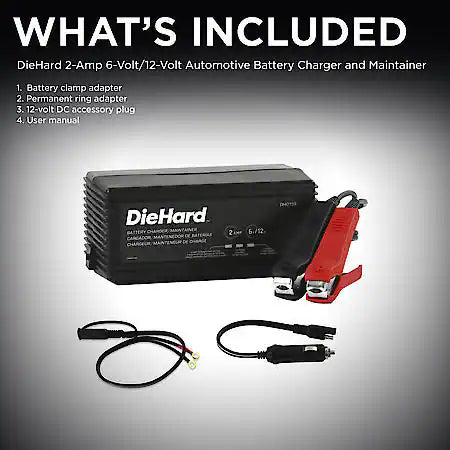 2-Amp 6-Volt/12-Volt Automotive Battery Charger & Maintainer, Fully Automatic