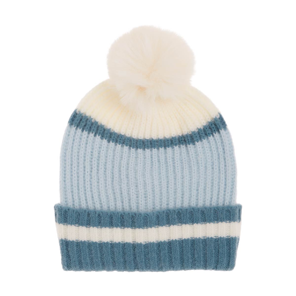 Classic Pom Pom Beanie with Stripes