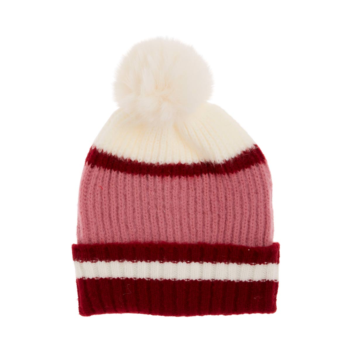 Classic Pom Pom Beanie with Stripes