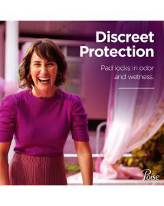 Poise Incontinence Pads & Postpartum Incontinence Pads, 6 Drop Ultimate Absorbency, Regular Length, 33 ct