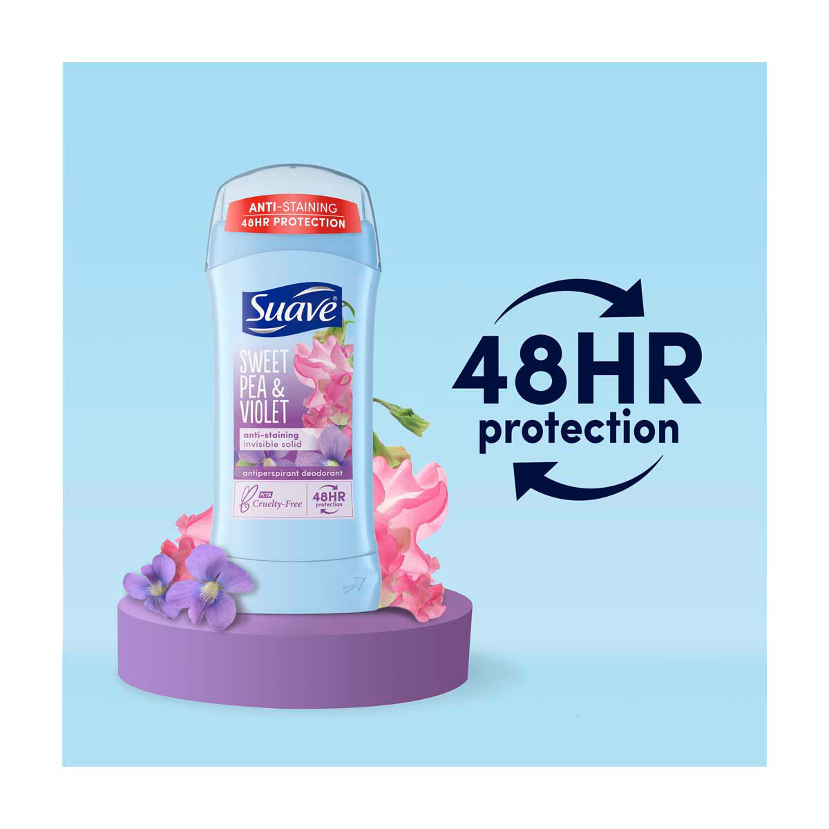 Suave Antiperspirant Deodorant, Sweet Pea, 2.6 oz, 2 pk