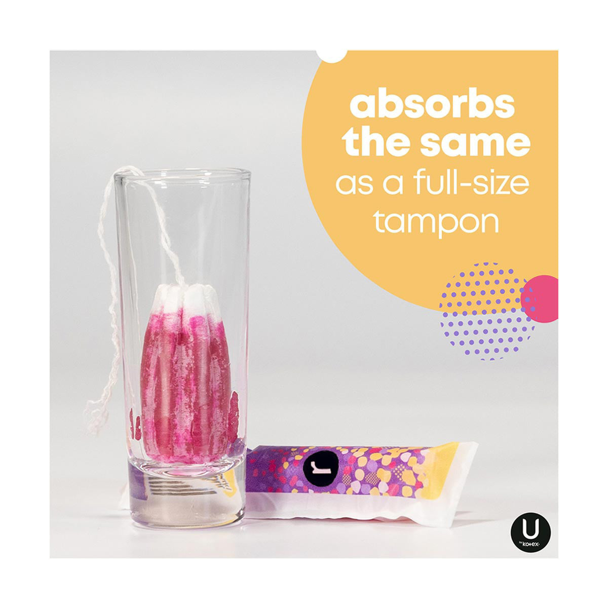 U by Kotex Click Compact Tampons, Regular, Unscented, 32 ct