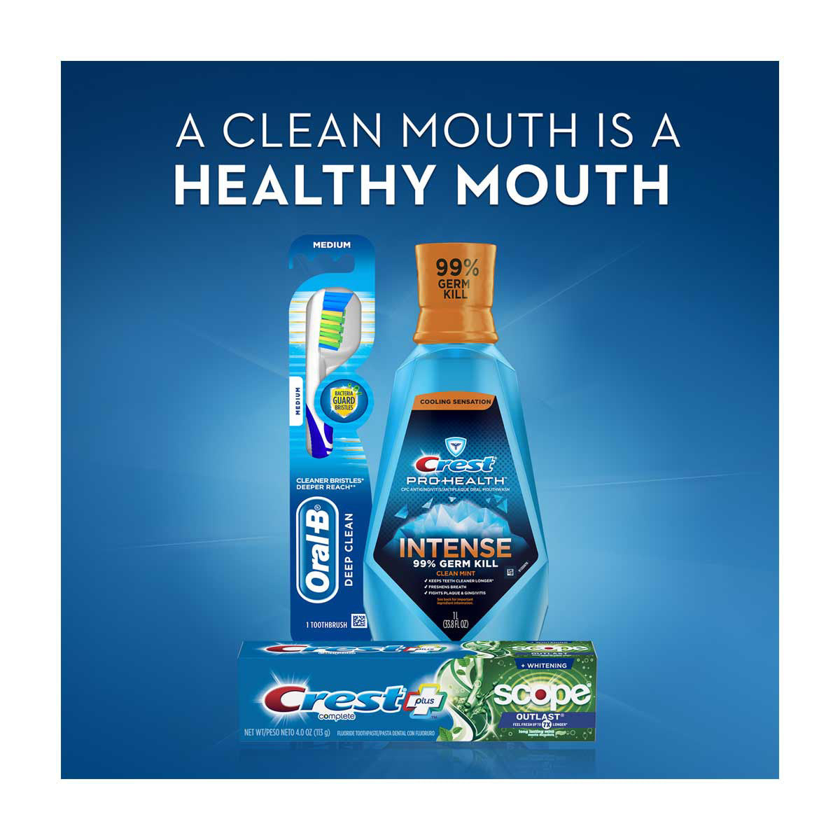 Crest + Scope Outlast Complete Whitening Toothpaste, Mint, 5.4 oz, Pack of 3