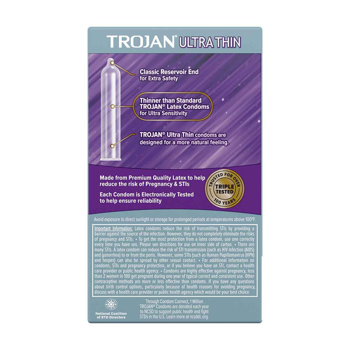 Trojan Ultra Thin Lubricated Latex Condoms, 12 ct