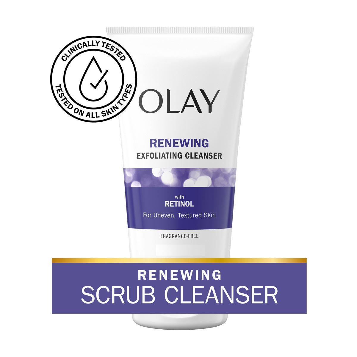 Olay Renewing Exfoliating Cleanser with Retinol, Fragrance-Free, 5.0 fl oz