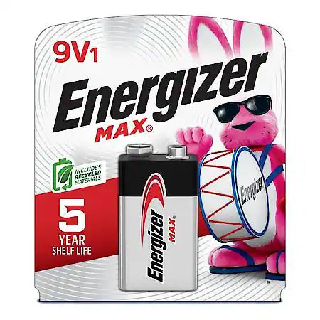 MAX 9V Batteries (1 Pack), 9 Volt Alkaline Batteries