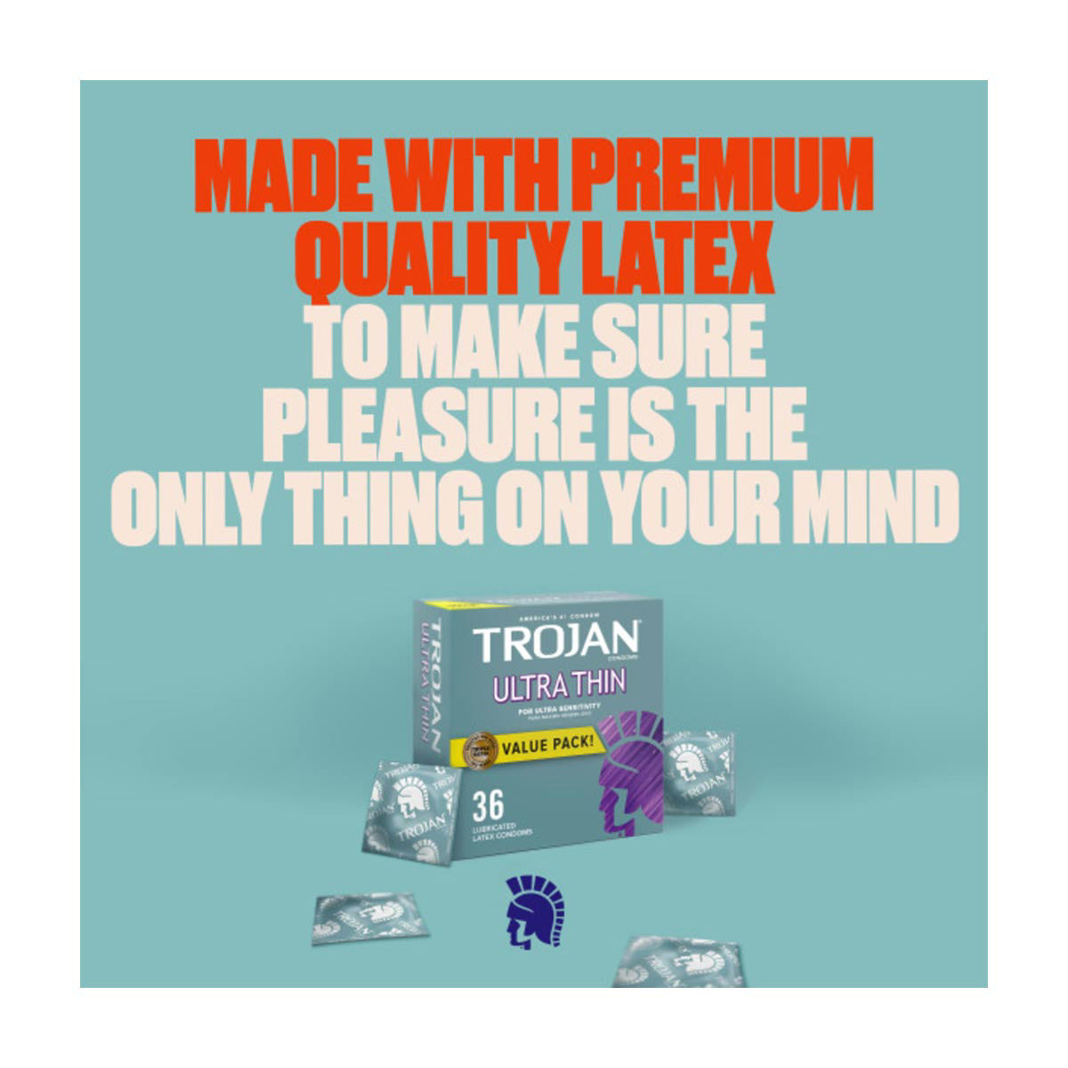 Trojan Ultra Thin Lubricated Latex Condoms, 12 ct