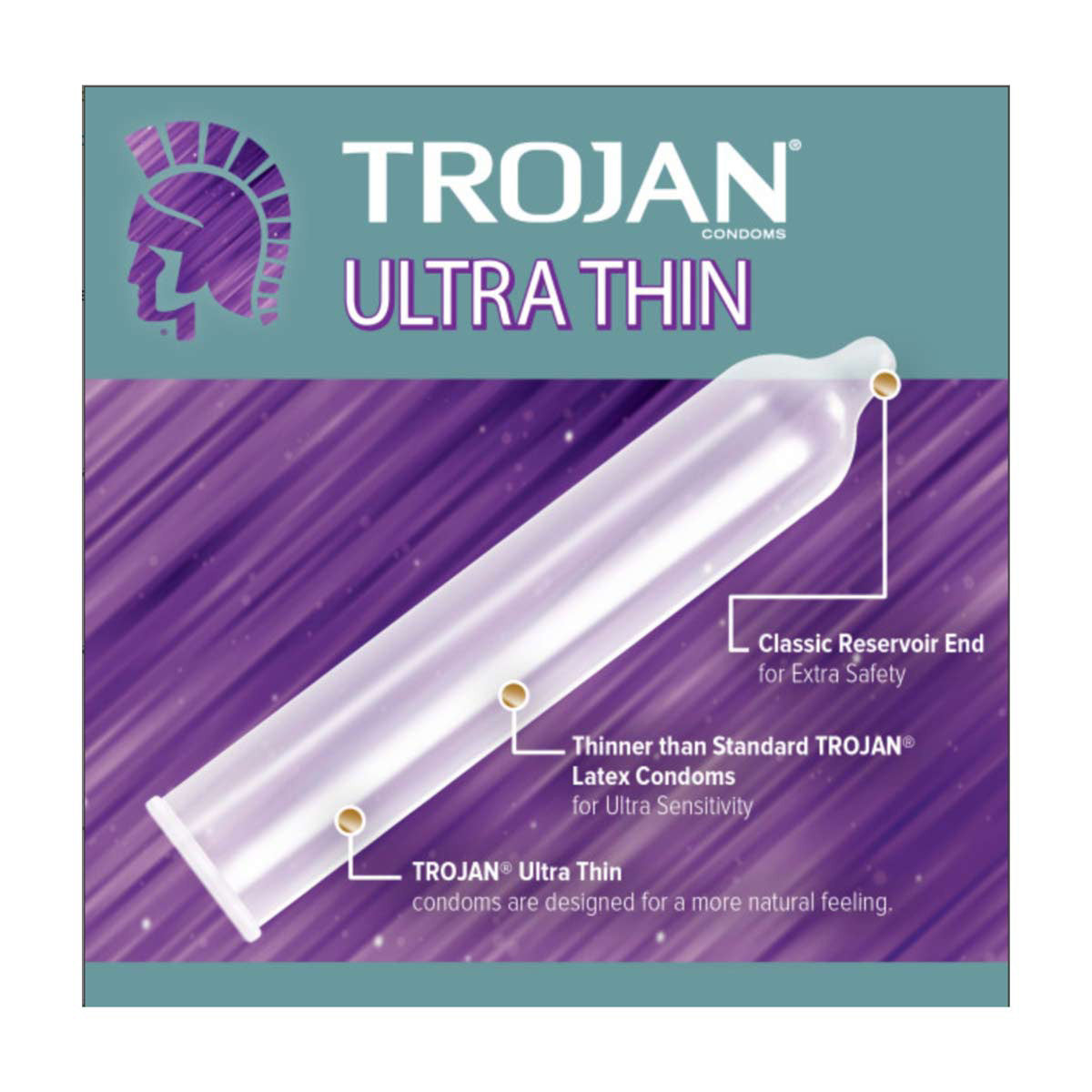 Trojan Ultra Thin Lubricated Latex Condoms, 12 ct