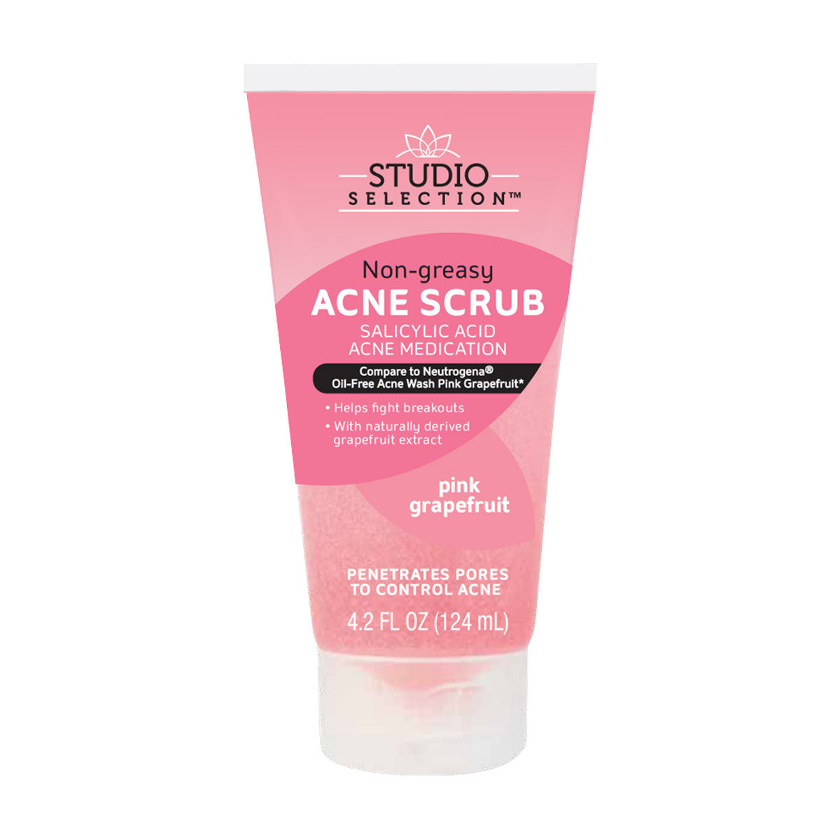 Studio Selection Oil-Free Acne Scrub - Pink Grapefruit, 4.2 fl oz