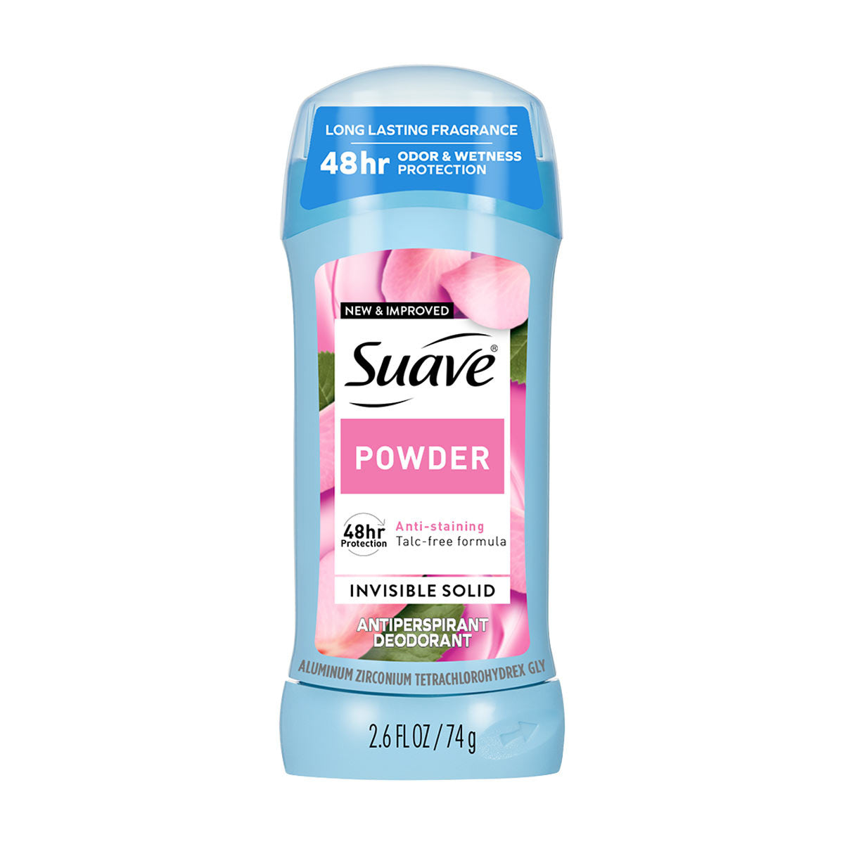 Suave Invisible Solid Antiperspirant Deodorant For Women, Powder, 2.6 oz
