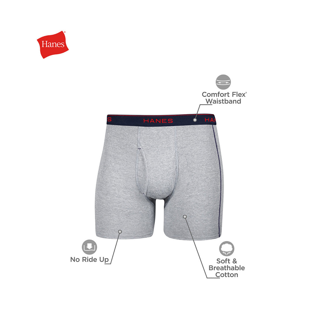 Hanes Men's Sport Styling Tagless Boxer Briefs, XL, 2 pk