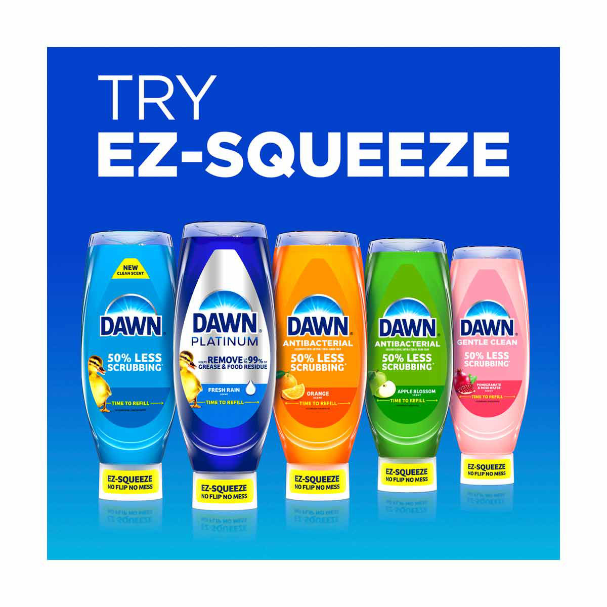 Dawn EZ-Squeeze Dishwashing Liquid, Clean Scent, 14.7 fl oz