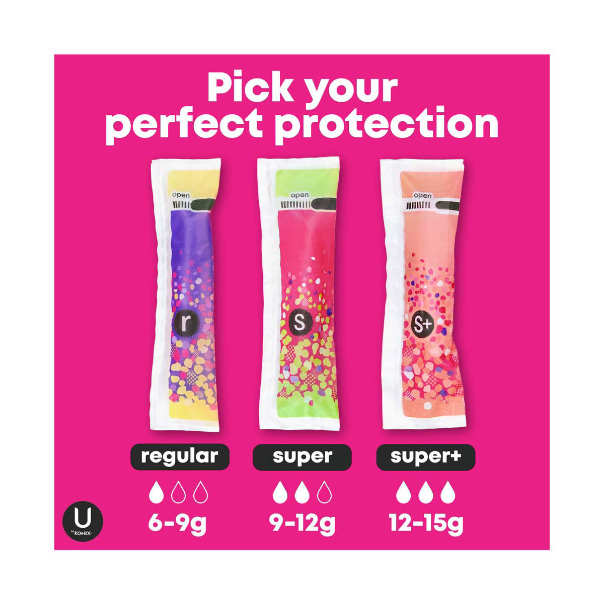 U by Kotex Click Compact Tampons, Super Plus, Unscented, 32 ct