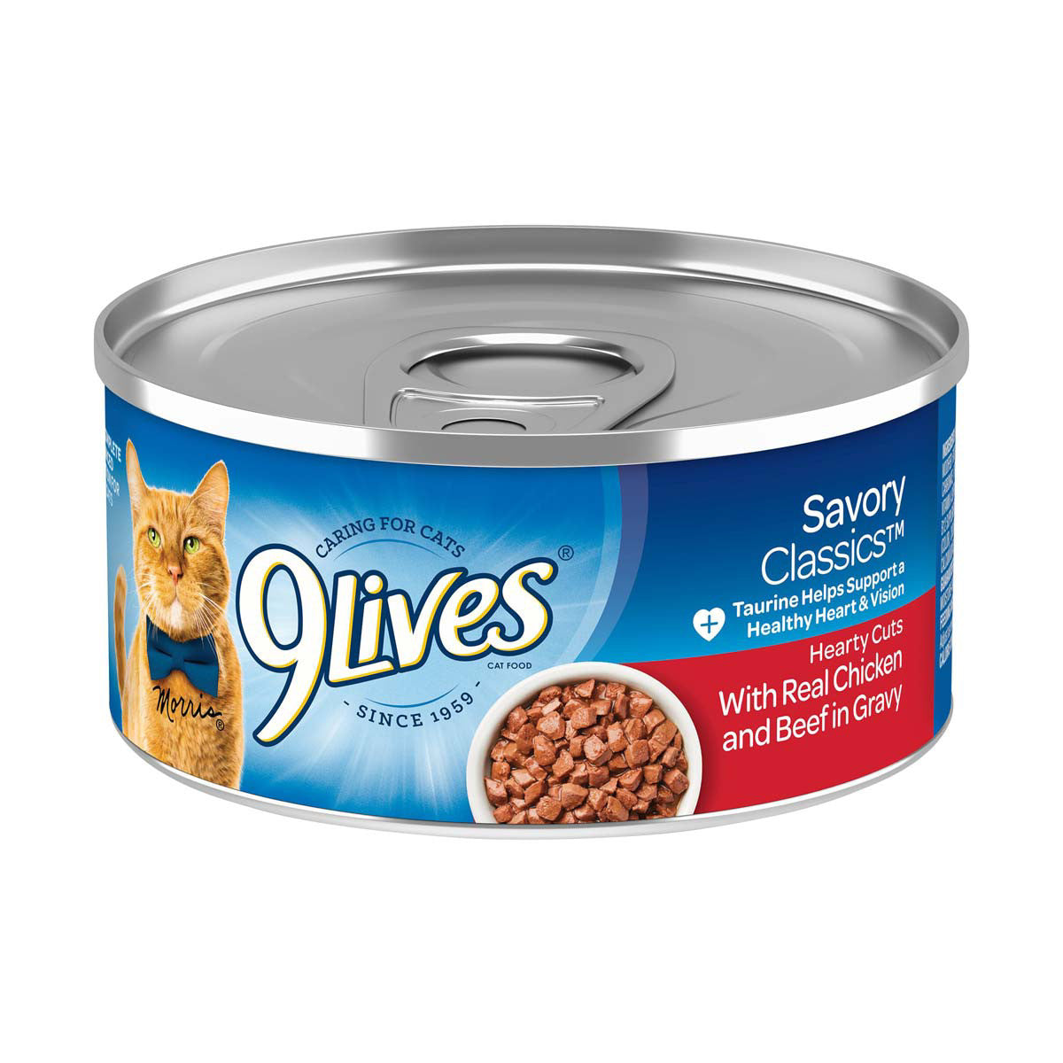 9Lives Hearty Cuts With Real Beef & Chicken In Gravy Wet Cat Food, 5.5 oz Can, 1 ct
