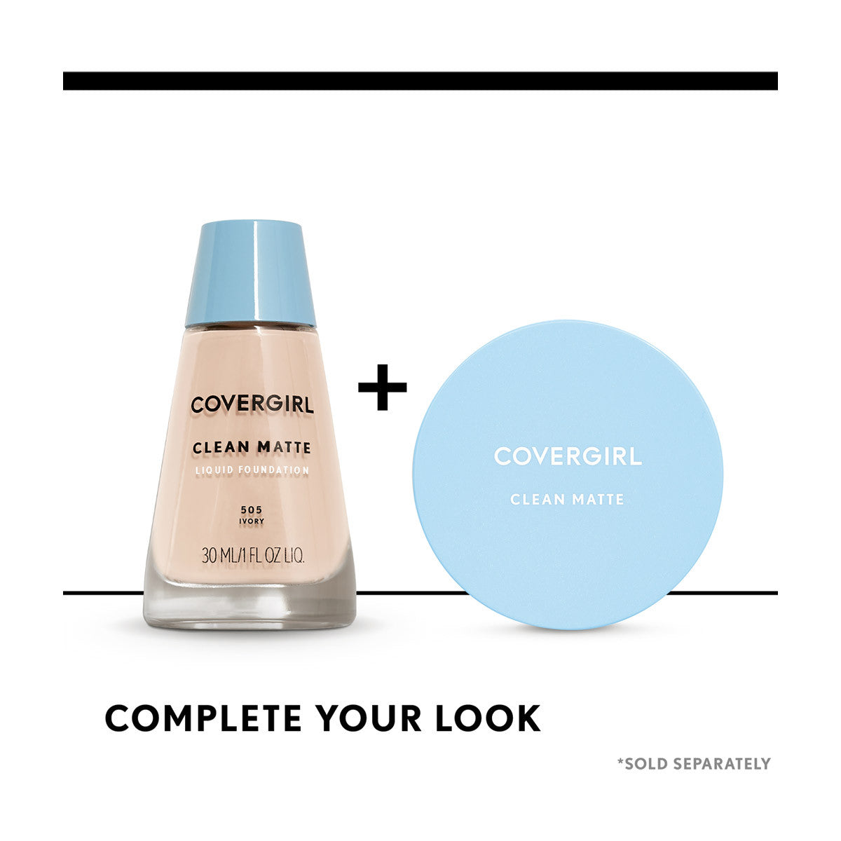 CoverGirl Clean Matte Pressed Powder, 510 Classic Ivory, 0.35 oz