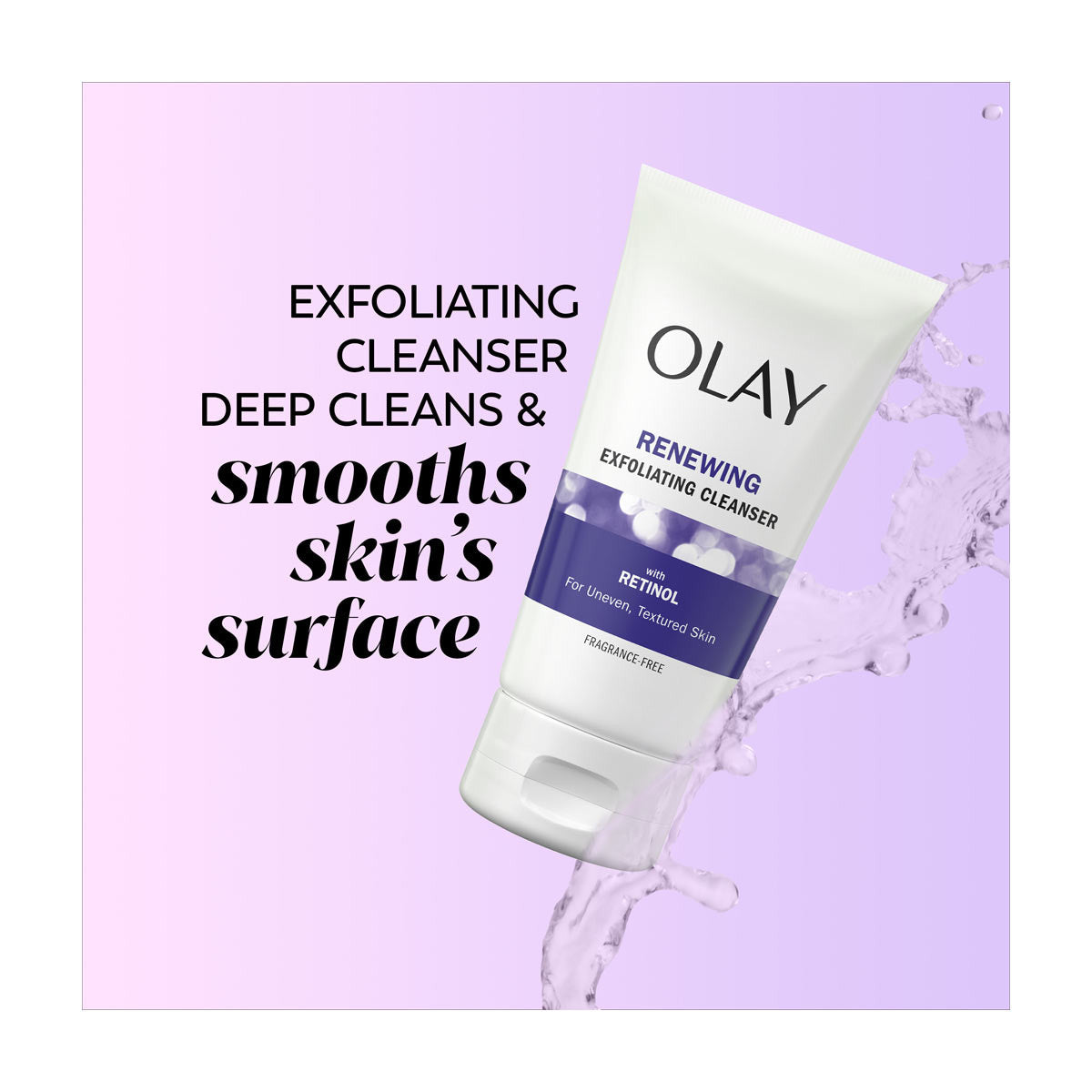 Olay Renewing Exfoliating Cleanser with Retinol, Fragrance-Free, 5.0 fl oz
