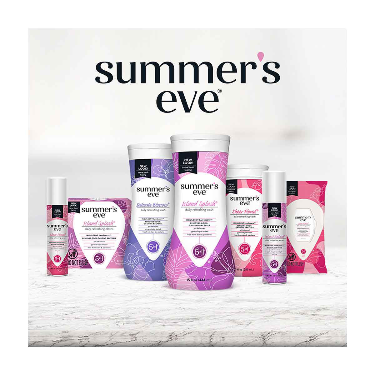 Summer's Eve Sheer Floral Daily Refreshing Cloths, pH-Balanced, 16 ct