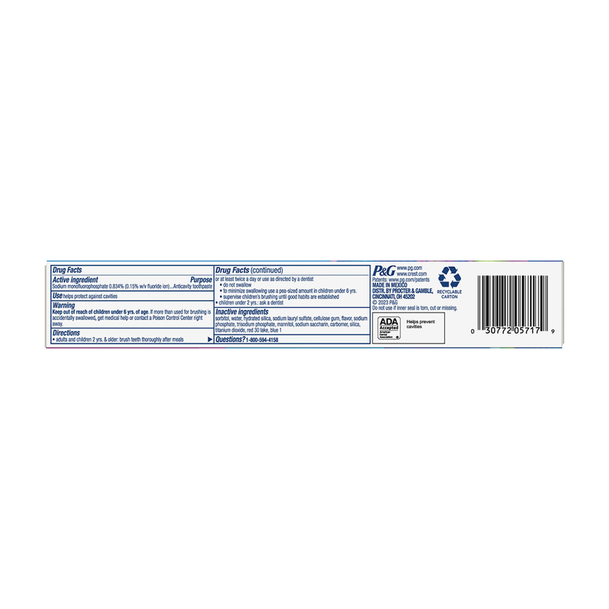 Crest Advanced Kid's Fluoride Toothpaste, Bubblegum Flavor, 2.9 oz