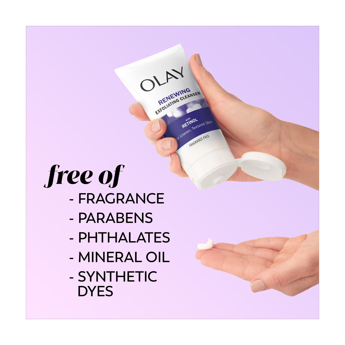 Olay Renewing Exfoliating Cleanser with Retinol, Fragrance-Free, 5.0 fl oz