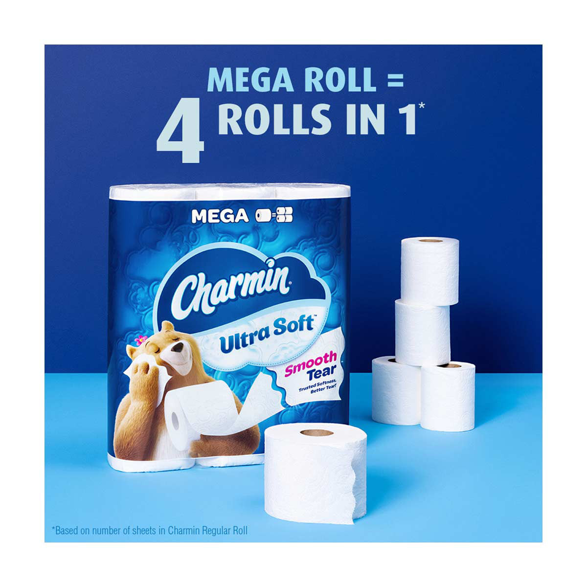 Charmin Ultra Soft Toilet Paper, Mega Plus Rolls, 6 ct