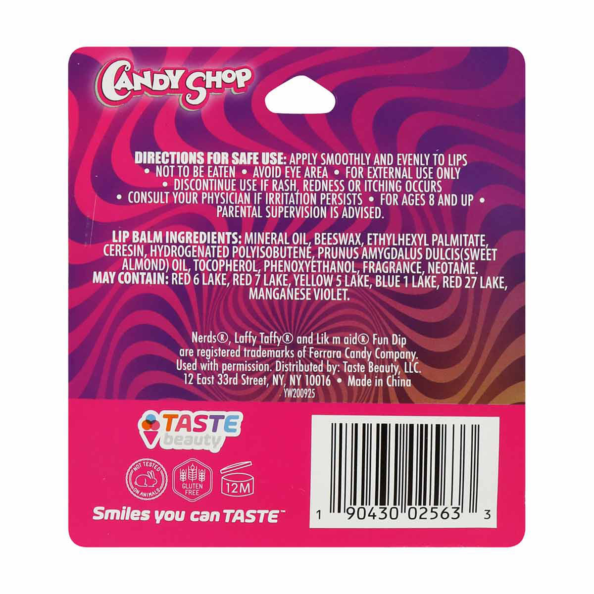 Taste Beauty Candy Shop Flavored Lip Balm, Pack of 3