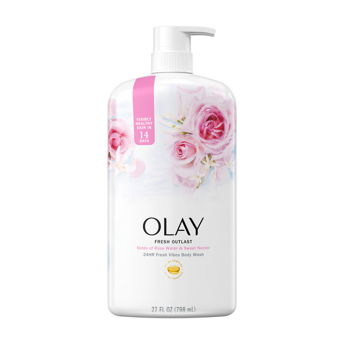 Olay Fresh Radiance Body Wash, Rose Water & Sweet Nectar, 27 fl oz