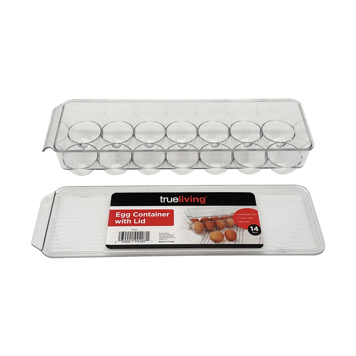 True Living Egg Container with Lid, 14-Slot