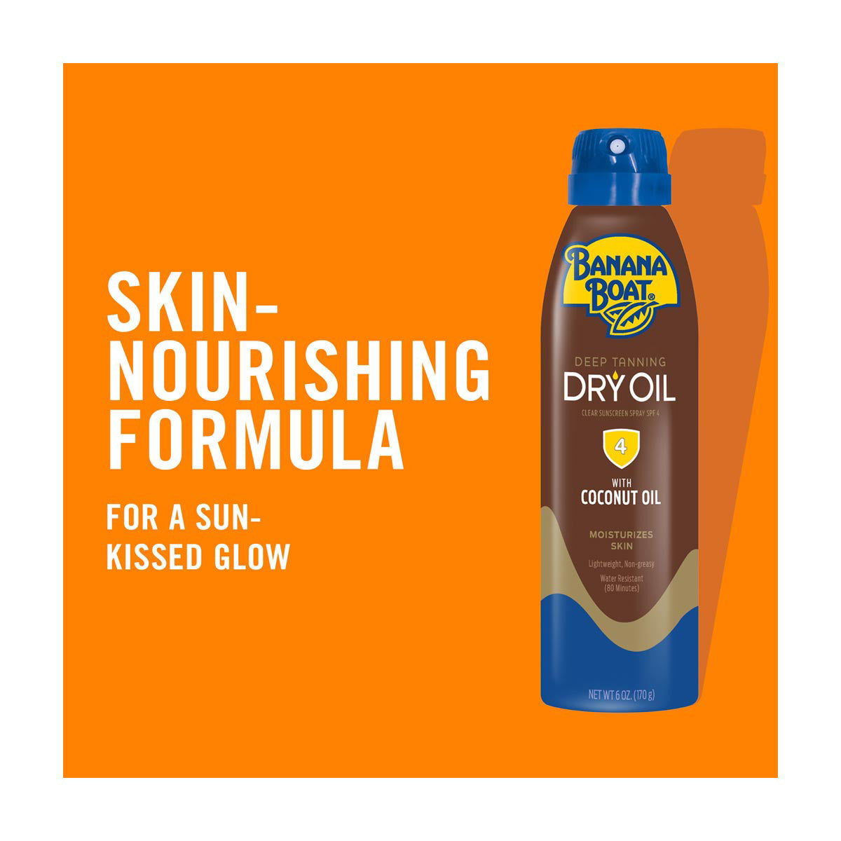 Banana Boat Deep Tanning Spray Oil with Coconut Oil, SPF 4, 6 fl oz
