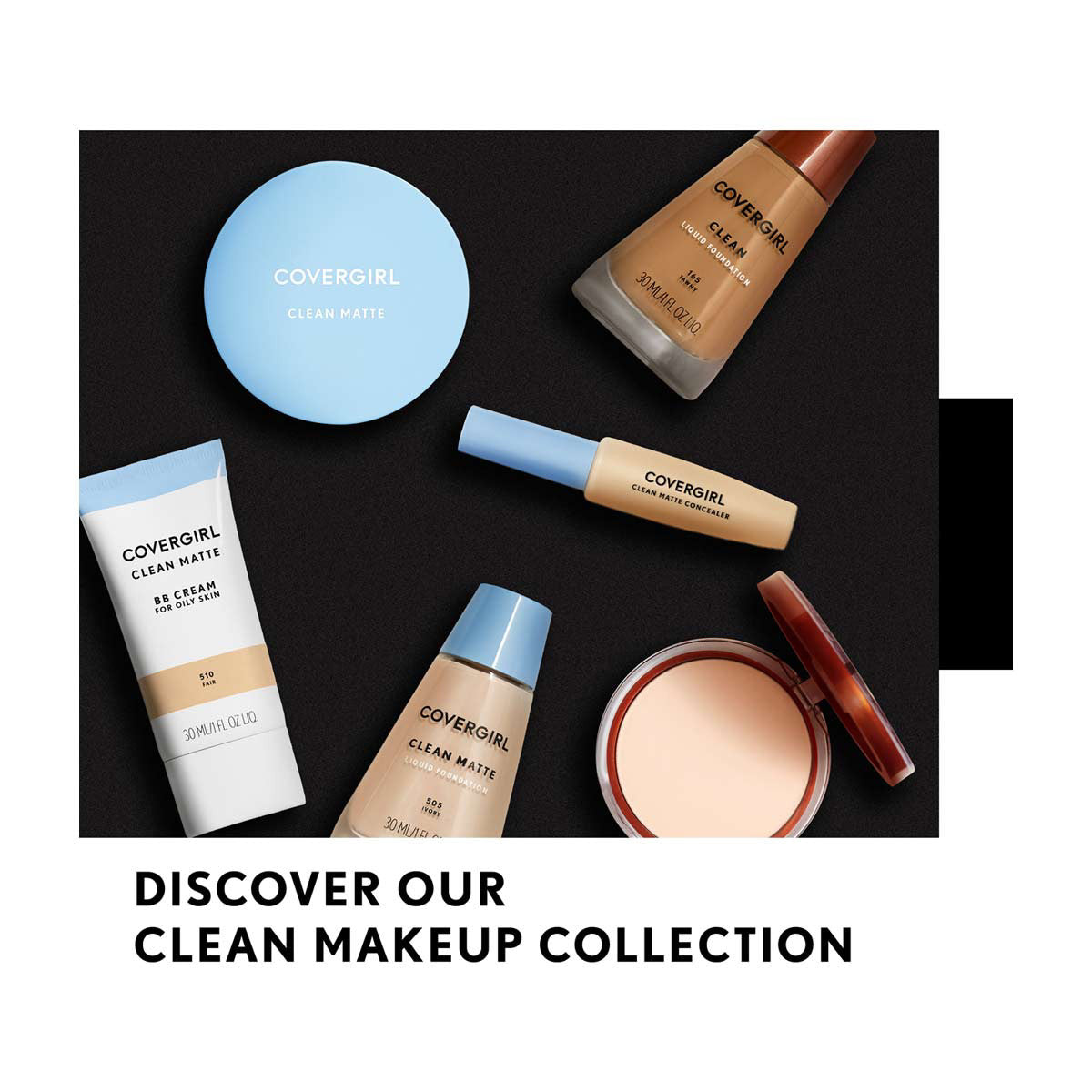CoverGirl Clean Matte Pressed Powder, 510 Classic Ivory, 0.35 oz