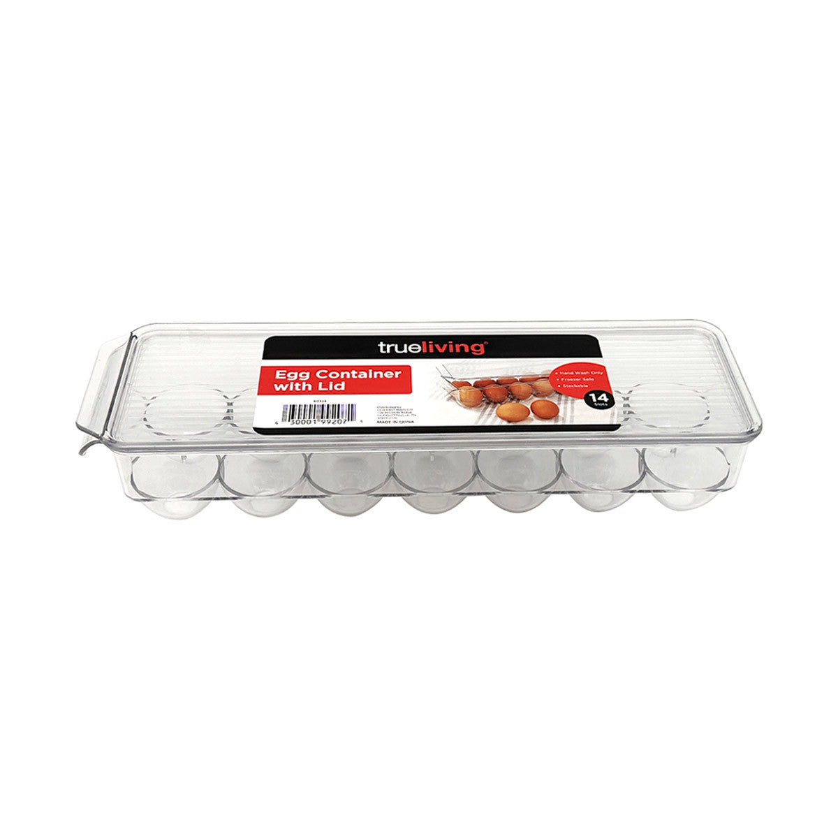 True Living Egg Container with Lid, 14-Slot
