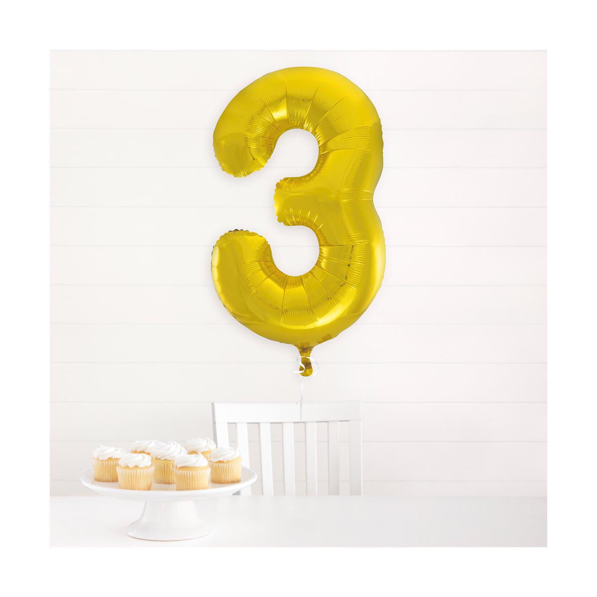 321 Party! 34" Giant Foil Gold Number 3 Balloon
