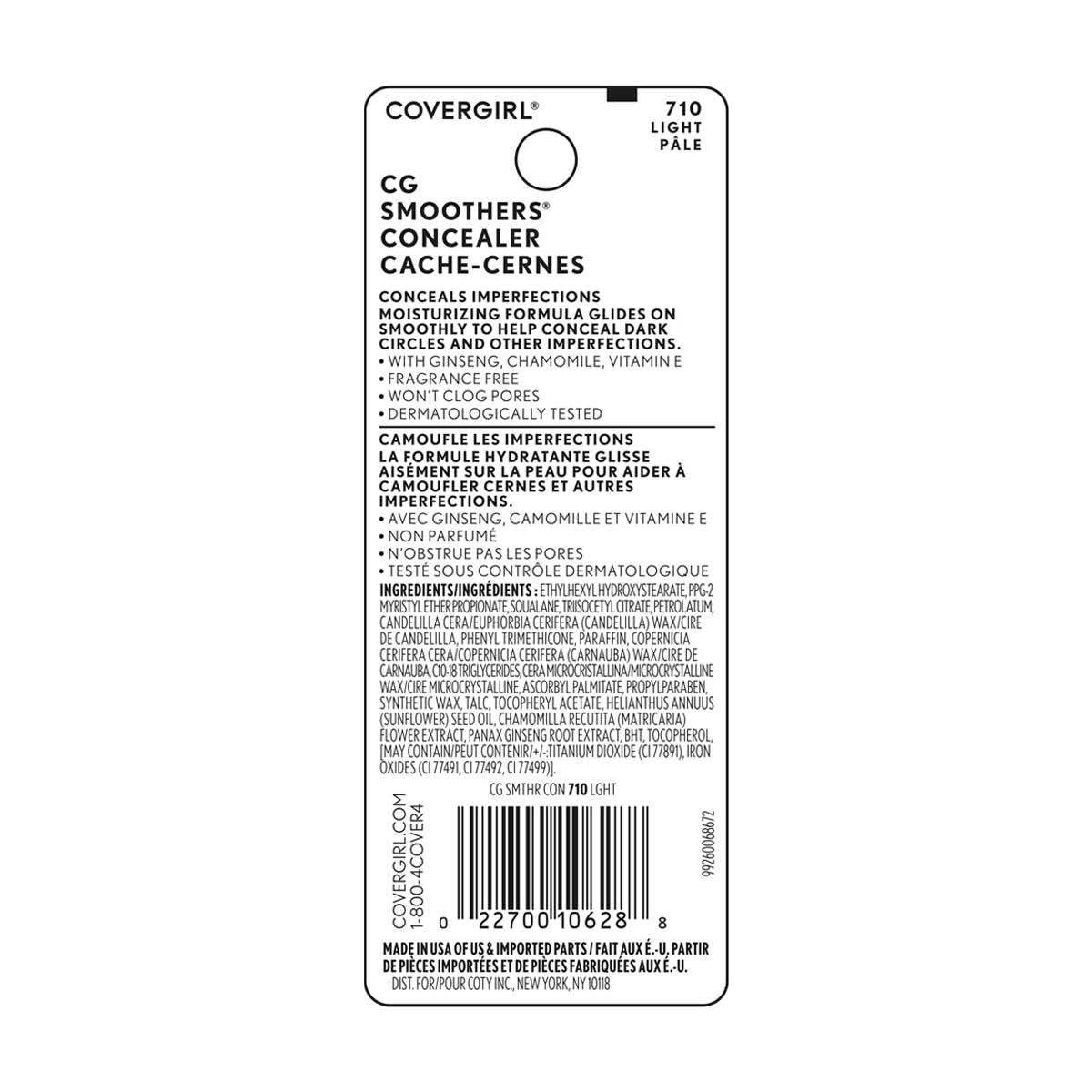 CoverGirl CG Smoothers Concealer, 710 Light, 0.14 oz
