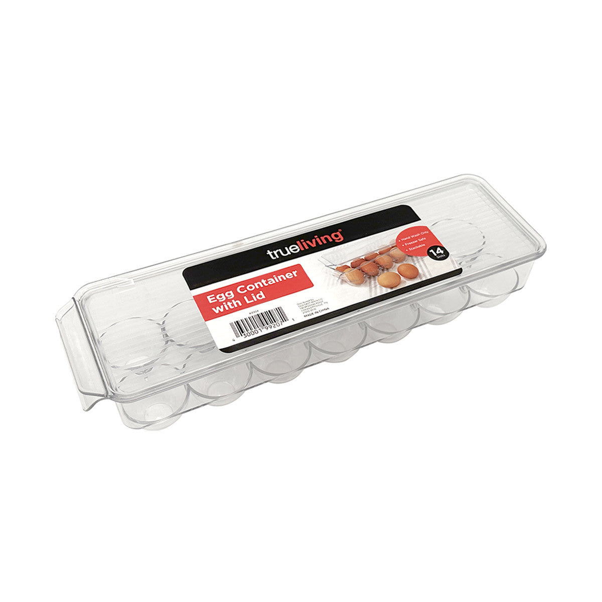True Living Egg Container with Lid, 14-Slot