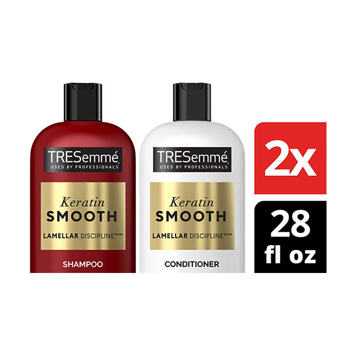 TRESemmé Keratin Smooth Shampoo & Conditioner - Twin Pack, 28 fl oz