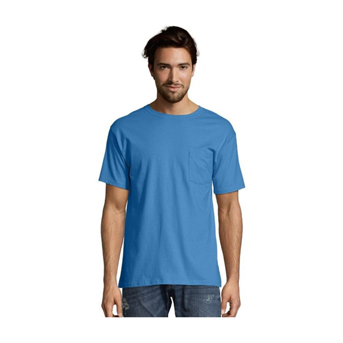 Hanes Men's Short Sleeve Pocket Tee - Denim Blue, XL