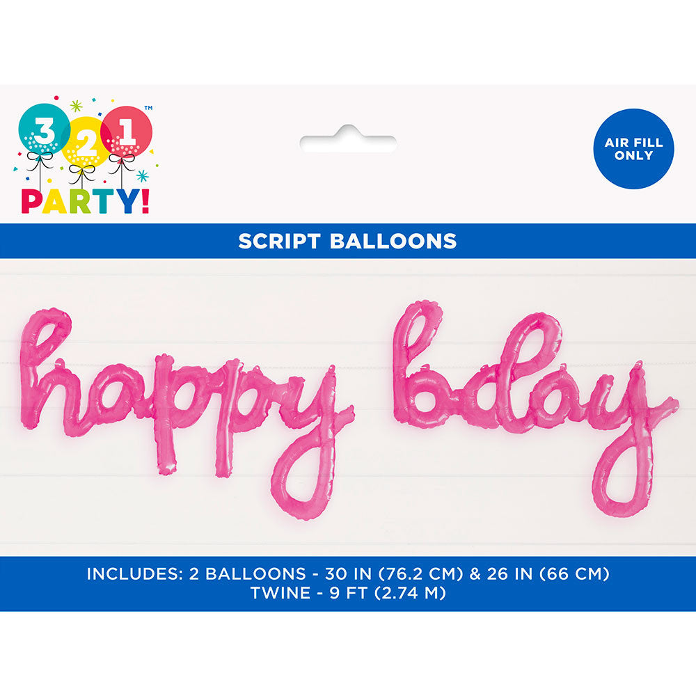 321 Party! Clear Plastic Jelly "Happy Birthday" Balloon Banner, 2 pc - Assorted