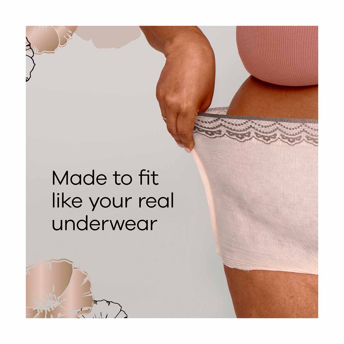 Always Discreet Boutique Incontinence and Postpartum Underwear for Women, Maximum Protection, S/M, Rosy, 20 Count